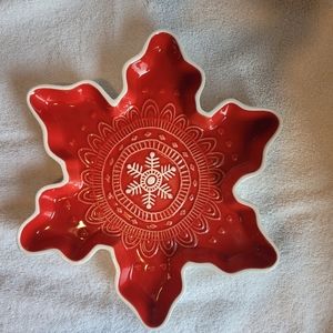 Hallmark Snowflake Candy Dish in Red